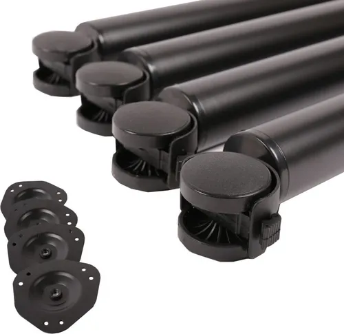 MS Beschläge 4er Set Tischbeine auf Rollen mit Feststellbremse - Zubehör für Möbel: Höhenverstellbare Tischbeine mit 710mm, ausgestattet mit Feststellbremse für mehr Stabilität und Sicherheit. Ideal für flexible Möbelgestaltung.