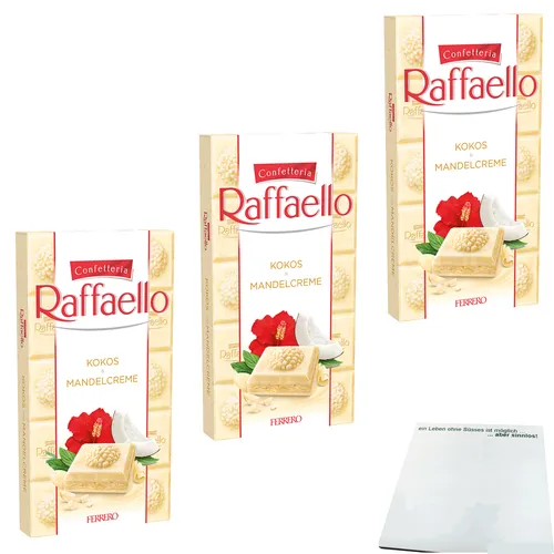 Ferrero Raffaello Kokos und Mandelcreme Weiße Schokolade 3x90g Tafel usy Block