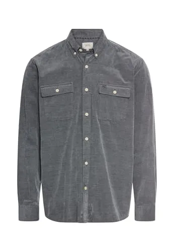 camel active Langarmhemd mit Button-Down-Kragen in Blau - Größe M - Herren-Shirt aus 100% Baumwolle, komfortabler Fit und ideal für legere Anlässe. Der Button-Down-Kragen sorgt für einen lässigen Look.