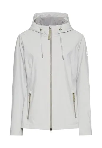 camel active Damen Funktionsjacke mit Abnehmbarer Kapuze Silber - Funktionsjacke für Damen, wasserabweisend und winddicht, atmungsaktive Materialien für hohen Tragekomfort, ideal für Outdoor-Aktivitäten.