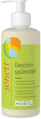Sonett Geschirrspülmittel Lemon 5 Liter – Ergiebig & Biologisch Abbaubar - Geschirrspülmittel mit 100% biologisch abbaubaren Tensiden, ideal für umweltbewusstes Spülen. Ergiebig und hautverträglich, perfekt für die manuelle Geschirrreinigung.