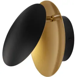 Nova Luce 9695247 Shell LED Wandleuchte Schwarz, Gold - Lampen mit dimmbarer Funktion und höhenverstellbarem Design, perfekt für moderne Wohnräume und elegante Akzente.