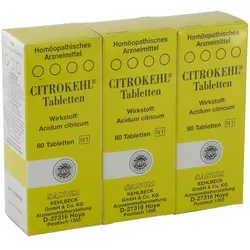 Citrokehl Tabletten 240 ST - Homöopathisches Arzneimittel mit Acidum citricum, ideal zur Unterstützung des Wohlbefindens. Ohne therapeutische Indikation, sicher in der Anwendung.