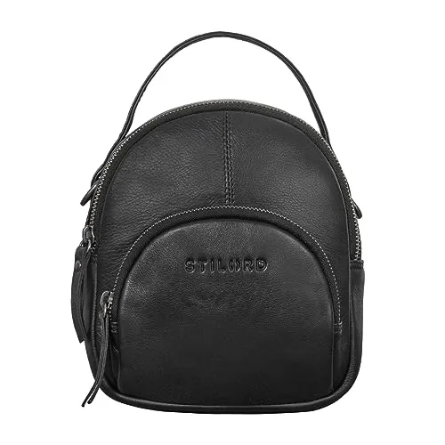 STILORD 'Polina' Mini Daypack Damen - Kleiner Leder Tagesrucksack für stilvolle Abenteuer, aus 100% Echtleder und mit praktischem Stauraum für Handy und mehr. Ideal für den Alltag!