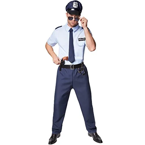 tectake® Herrenkostüm Police Officer - Kostüme für Karneval und Mottopartys, authentisches Polizeikostüm für einen selbstbewussten Auftritt und jede Menge Coolness!
