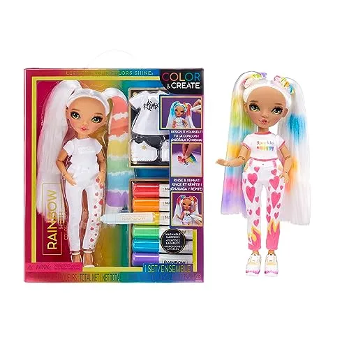 MGA Entertainment Rainbow High Color & Create Modellpuppe DIY
