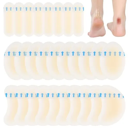 iLamvie 30 Stück Blasenpflaster,Hydrokolloid Pflaster,Wasserdicht Gel Pflaster, Ferse Blasenpflaster,fersenschutz, Linderung von Reibungsschmerzen Zehen,Vorfuß,Ferse