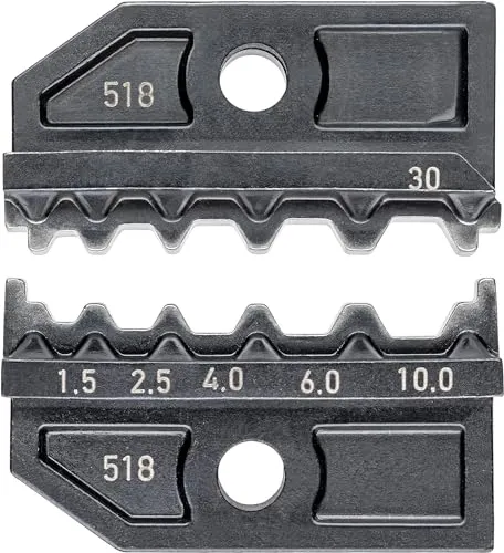 Knipex 97 49 30 Crimpeinsatz - Zangen für unisolierte Stoßverbinder, ideal für präzise Crimpverbindungen von 1,5 bis 4 mm², hohe Qualität nach DIN 46267.