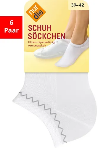 Nur Die Sneakersocken Schuhsöckchen (6-Paar) weiß 35-38 - Praktische Sneakersocken in Weiß, ideal für den Alltag. 6 Paar, maschinenwaschbar und bequem, perfekt für normale Größen 35-38.