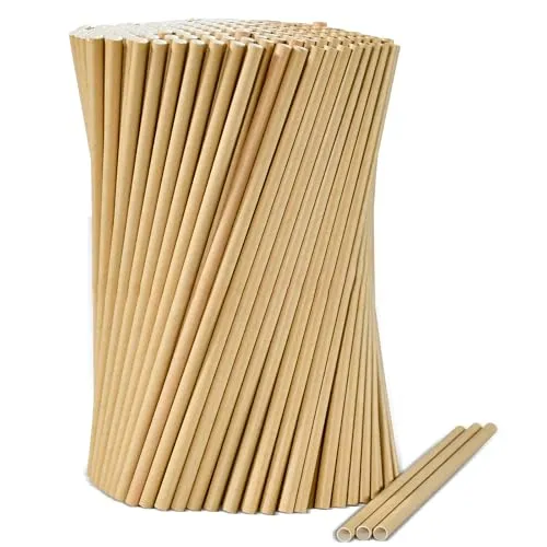 [1000 Stück] Braune Einweg Papierstrohhalme zum Trinken, 19,7 cm x 0,6 cm – 100% Biologisch Abbaubar und Kompostierbar