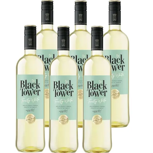 Black Tower Fruity White fruchtig lieblicher Weißwein 9,5% vol 6 x 75cl 6