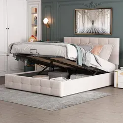 okwish Doppelbett 140x200 mit Matratze und Stauraum, Polsterbett in Weiß - Praktisches Polsterbett mit 28 cm Stauraum unter dem Lattenrost für kompakte Räume. Der stabile Metalllattenrost sorgt für eine optimale Druckverteilung – ideal für erholsamen Schlaf. Inkl. hochwertiger Matratze mit 7 Zonen für besten Komfort.