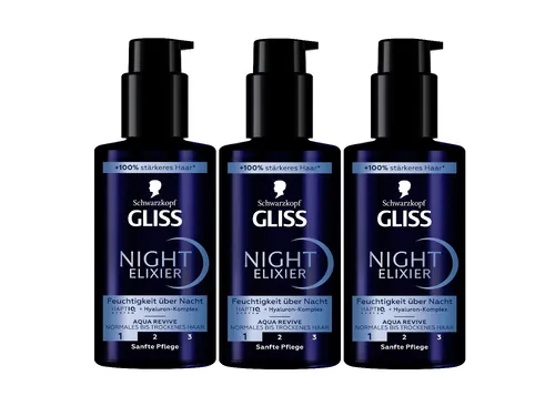 GLISS Night Elixir Aqua Revive 100ml, 3x 100ml
