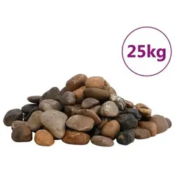 vidaXL Polierte Kiesel 25 kg - Mehrfarbig - Vielseitige polierte Kieselsteine für Aquarien und Garten. Ideal zur kreativen Gestaltung und als dekoratives Element, mit glatter Oberfläche und einzigartigen Formen.
