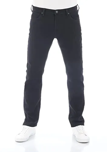 Lee Jeans Herren Stretch Regular Fit Daren Zip Fly Straight Fit Jeanshose Hose Denim, Farbe: Rinse Black, Größe: 34W / 34L