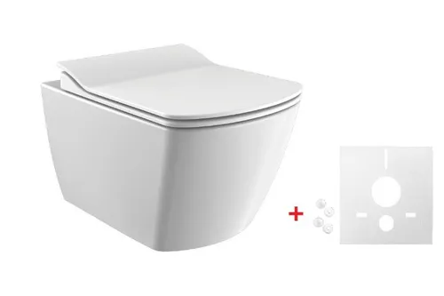Wand Hänge WC Spülrandlos WC Becken Toilette Set Creavit SoftClose WC-Sitz