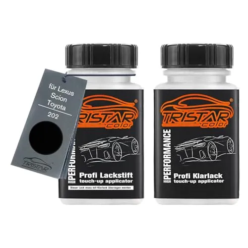 TRISTARcolor Autolack Lackstift Set für Lexus/Scion/Toyota 202 Noir/Black Onyx Basislack Klarlack je 50ml