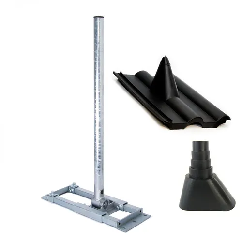 Dachsparrenhalter 130 cm - Antennen-Dachbefestigungssatz für sichere Montage, 130 cm Mast mit starker Zahnverbindung, ideal für SAT-Antennen-Installation
