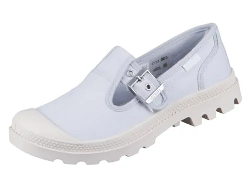 Palladium Unisex Pampa M Washed Mary Jane Flat, Blau, 39 EU - Mary Jane Halbschuhe für Damen, aus 100% Baumwolle, komfortabel und stilvoll für den Alltag.