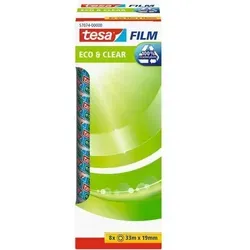 tesa Klebeband tesafilm Eco & Clear 57074 - 8 Rollen Transparent - Klebstoffe, 100% recyceltes Material, ideal zum Kleben, Reparieren und Verpacken, umweltfreundlich und lösemittelfrei.