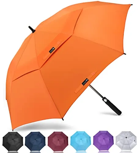 ZOMAKE Regenschirm Groß Sturmfest XXL in orange von ZOMAKE