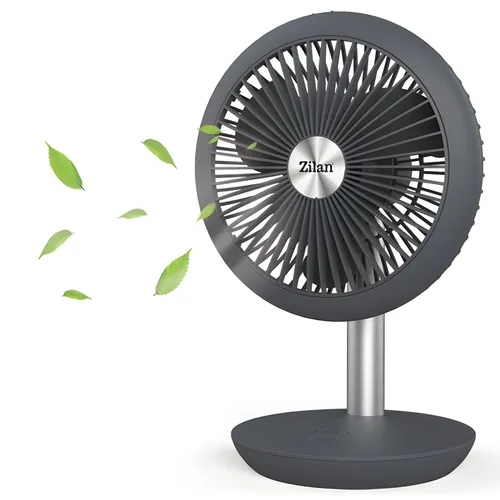Zilan Tischventilator - Kabellos & Sehr Leise - Tischventilator mit 4000 mAh Akku, 4 Geschwindigkeitsstufen und 90° neigbar. Ideal für Büros und Schlafzimmer, sorgt für frische Luft bis zu 15 Stunden kabellos.