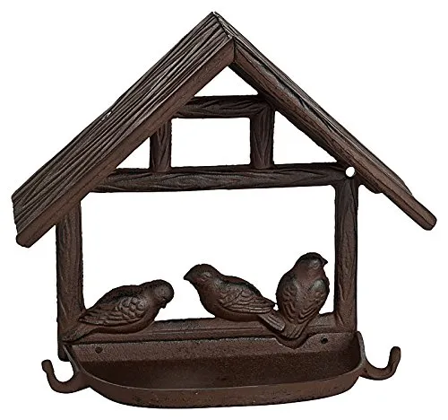 Vogelhaus aus Gusseisen, Futterplatz, Vögel Futterstation, Wandfutterschale