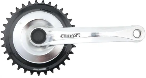 AMAR Kurbelgarnitur 4-kant 33t 170mm in Schwarz/Silber - Robuste AMAR Kurbelgarnitur mit 170 mm Kurbellänge und 33 Zähnen, ideal für City- und Trekkingräder. Leichtes Aluminium und langlebiges Stahlkettenblatt für den täglichen Einsatz.