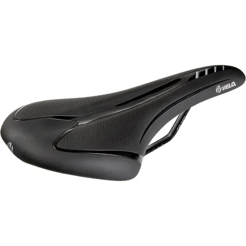 VELO FIT Athlete BC Fahrradsattel, schwarz, M - Fahrradsattel mit O-Zone Schalenausschnitt für Druckentlastung und nur 301 g Gewicht, ideal für sportliche Fahrer.