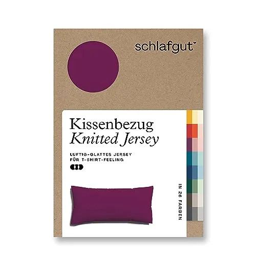 Kissenbezug Knitted Jersey - lila - BL 40x80 cm - Kissenbezug in lila, aus 95% Baumwolle für hohen Komfort, maschinenwaschbar bis 60°C und trocknergeeignet. Ideal für ein gemütliches Zuhause.