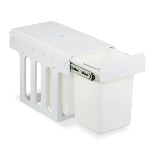 Einbaumülleimer 2 x 8 L - Praktisches Mülltrennsystem - Müll- & Abfalleimer, ausziehbar und platzsparend, mit abnehmbarer Abdeckung und Griff für einfachen Zugriff.