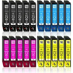 20er Pack Druckerpatronen 16 16XL kompatibel mit Epson WF-2760 - Kompatible Druckerpatronen für Epson WF-2760 im praktischen 20er Pack. Hohe Reichweite und brillante Farben für Ihre Druckbedürfnisse – ideal für professionelle Anwendungen.