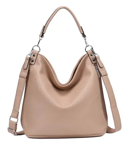 OBC XXL Damen Tasche - Praktische Umhängetasche in Antikrosa - Damen-Shopper mit XXL-Format (40x32x16 cm), ideal für Schule und Freizeit. Stilvolle Ledertasche mit verstellbaren Trageriemen und vielseitigen Fächern, perfekt für jeden Anlass!