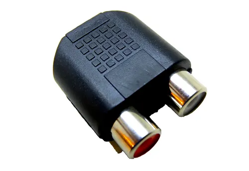Aux-Cinch Adapter, 1x3,5 mm stereo Klinkenkupplung auf 2xCinch Kupplung