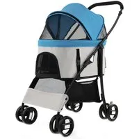 Costway 3 In 1 Hundebuggy Klappbar Bis 15 kg Blau