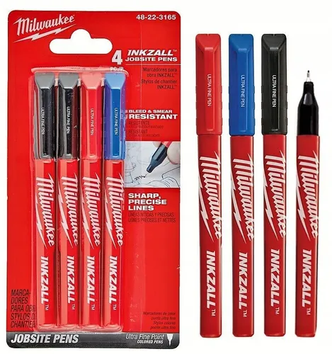 Milwaukee Inkzall Fine Tip Colour Pens