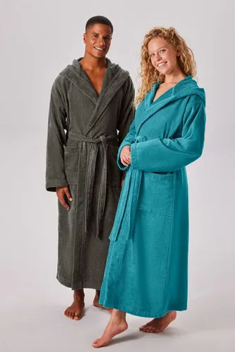 OTTO home Unisex-Bademantel Regona, Hotelbademantel, Morgenmantel, Standardlänge & Überlänge, Langform, Veloursfrottier, Kapuze, Gürtel, Damen & Herren, mit Taschen, flauschig, weich, Velours, Sauna & Spa
