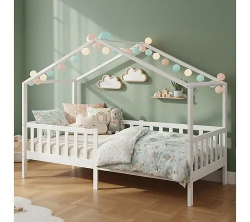 Bellabino Hausbett Bia mit Rausfallschutz in weiß von Bellabino
