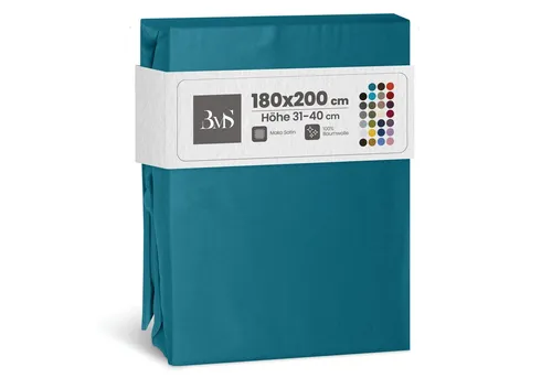 BETTWAESCHE-MIT-STIL Spannbettlaken Mako Satin Spannbettlaken, Matratzenhöhe 31-40 cm, Mako-Satin, Gummizug: rundum, (1 Stück)