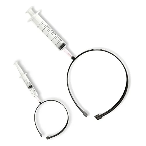 Amakando Halloween Haarreif Spritze im Kopf Horror Arzt Haarreifen Zombie Kopfschmuck Psycho Halloweenkostüm Accessoire Grusel Scherzartikel