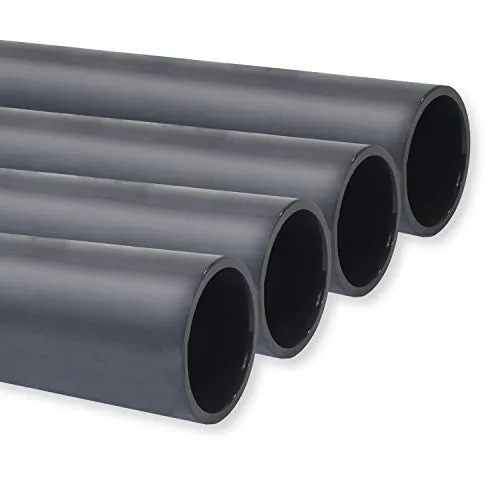 PVC Rohr PN10, 1m x 50mm - Ideal für Pool und Bewässerung - PVC-U Druckrohr für Pool, Teich und Bewässerung, langlebig und korrosionsbeständig. Lieferumfang: 4 Stück á 1 m, ISO 727 / DIN 8063.