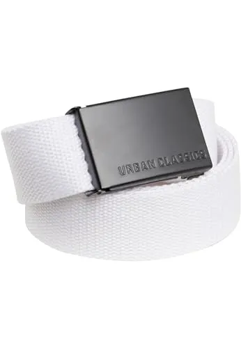 Urban Classics Unisex Canvas Belt white/black, one size