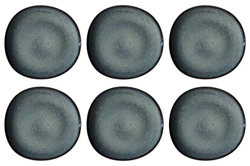 Villeroy & Boch Speiseteller Lave Gris - 6er Set - Speiseteller aus Steingut, spülmaschinen- und mikrowellensicher. Jedes Stück mit einzigartiger Glasur für ein skandinavisches Design, ideal zum Servieren von Köstlichkeiten.