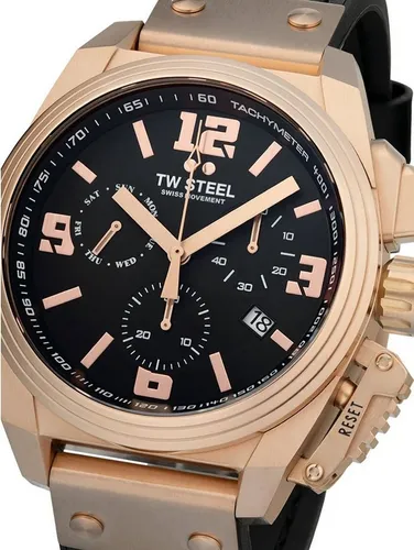 TW Steel TW1115 Herren Armbanduhr - Elegante Quarz-Chronographen Uhr mit 46 mm Gehäuse, wasserdicht bis 10 bar und antireflektierendem Saphirglas. Ideal für stilbewusste Männer.