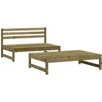 vidaXL Garten-Lounge-Set 2-tlg. Kiefernholz - Gartenmöbel aus imprägniertem Kiefernholz, robust und wetterfest für gemütliche Stunden im Freien. Flexibles, modulares Design für individuelle Anordnung.