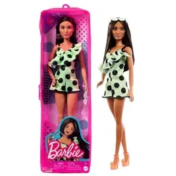 Mattel HJR99 - Barbie mit braunen Haaren und gepunktetem Jumpsuit