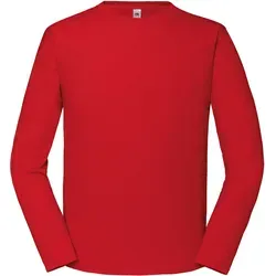 ICONIC 195 RINGSPUN PREMIUM LONG SLEEVE T | Langarm T-Shirt Herren & Damen – 100% Baumwolle, Hochwertig & Bequem, Ideal für Alltag & Druck, rot, 3XL