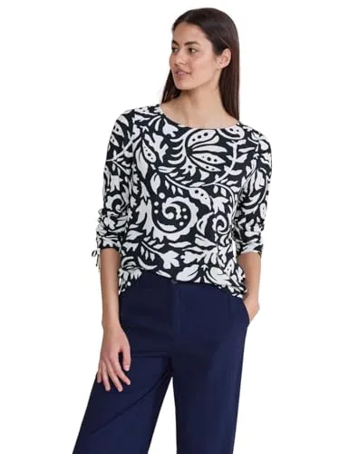 Street One Damen Blusenshirt mit Print – Florales Design - Stylisches Blusenshirt mit raffiniertem 3/4-Arm und elegantem Rundhalsausschnitt. Hergestellt aus weicher Viskose für hohen Tragekomfort und vielseitige Kombinationsmöglichkeiten.