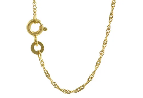 HOPLO Goldkette Singapurkette 40cm - 333er Gold - Elegante Singapurkette in 333er Gold, hochglanzpoliert. Ideal für jeden Anlass und ein zeitloses Schmuckstück für Damen. Länge: 40 cm, Breite: 1,2 mm, mit sicherem Federringverschluss.