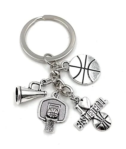 Onwomania - Basketball Korb Ball Love - Metall Schlüsselanhänger, ideal als Geschenk z.B. für den besten Freund, die beste Freundin, Mama - Für Männer, Frauen & Kinder